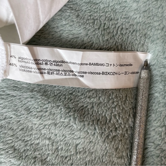 Zara White Embroidered top size S long sleeve - Picture 12 of 12